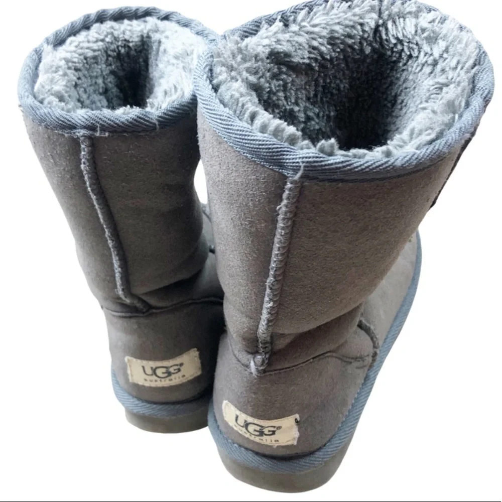 UGG Australia Women's Gray Suede Sheepskin‎ Lined Boots Size 6